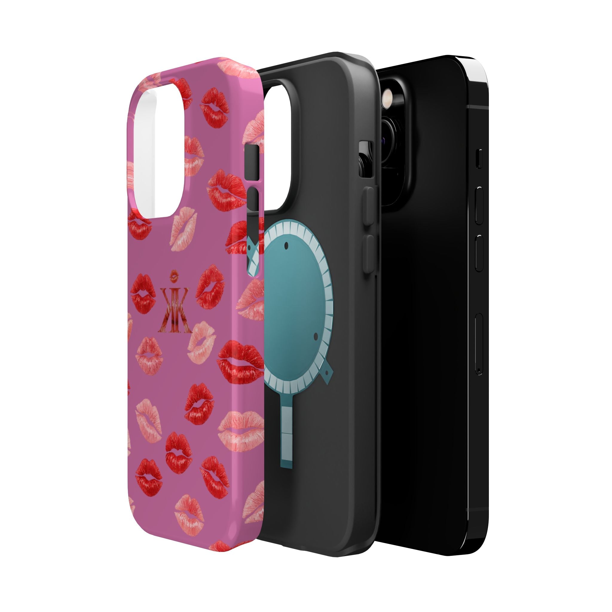 Psyche Collection Light Pink - Kiss Pattern Magnetic Impact Phone Case