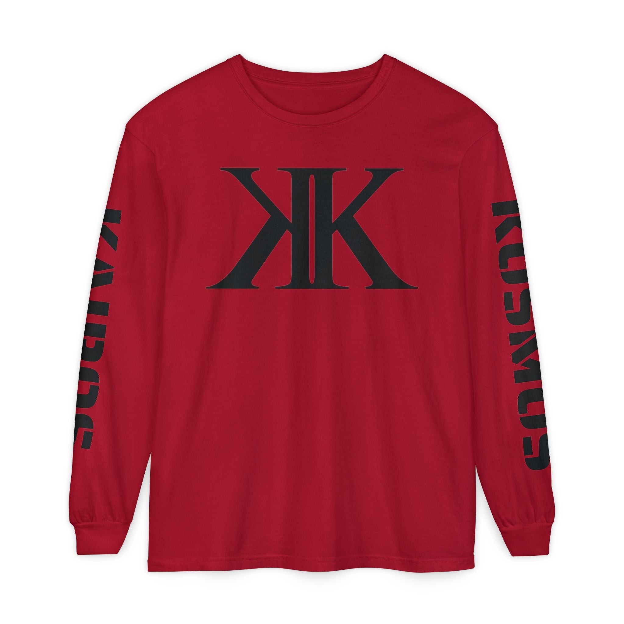 KOSMOS Monogram Uni-Sex Long Sleeve Tee — Bold Black Logo Sleeve Shirt