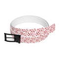 Psyche Collection Women's White Pink And Red Lip Print Belt – Cute Kiss Pattern Fashion Belt