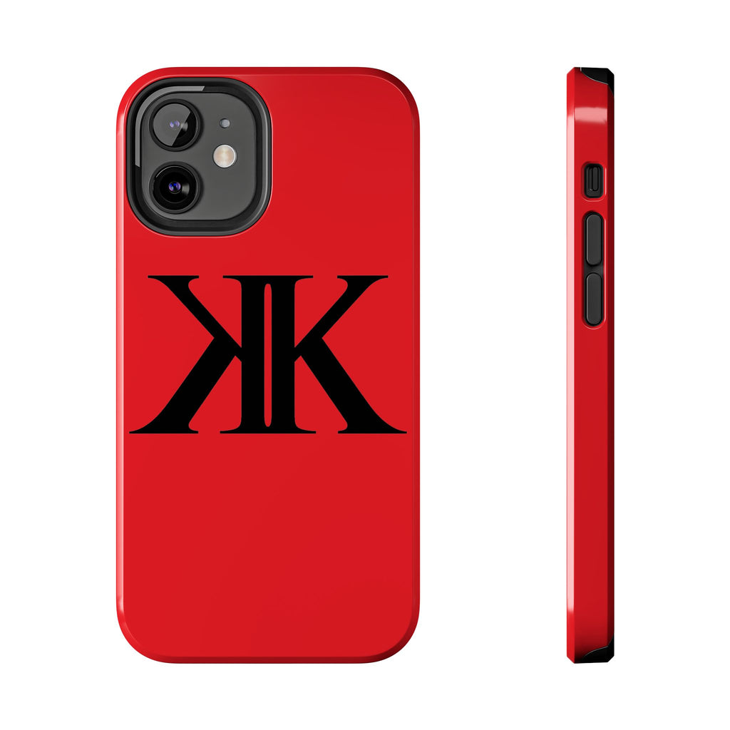 Monogram 'KK' RED Tough Phone Case — Minimal Black Initials Protective Cover