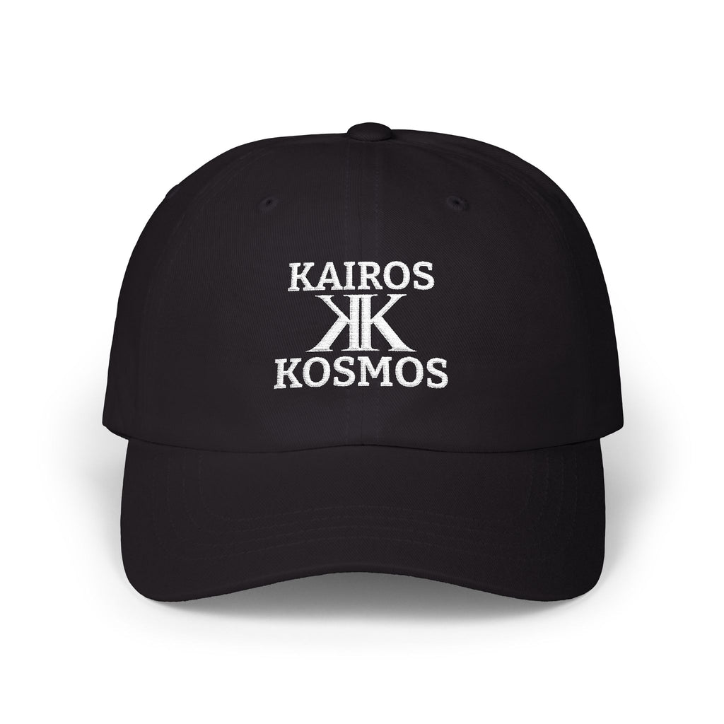 Kairos Kosmos BLACK Embroidered Cap — "Give No F**ks" Back Text