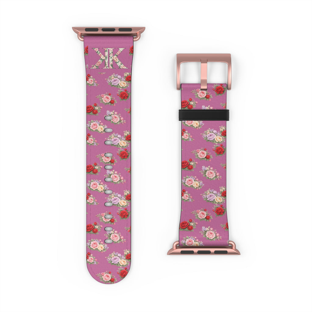 Anthos Collection Light Pink Floral Vintage Watch Band — Apple Watch Strap