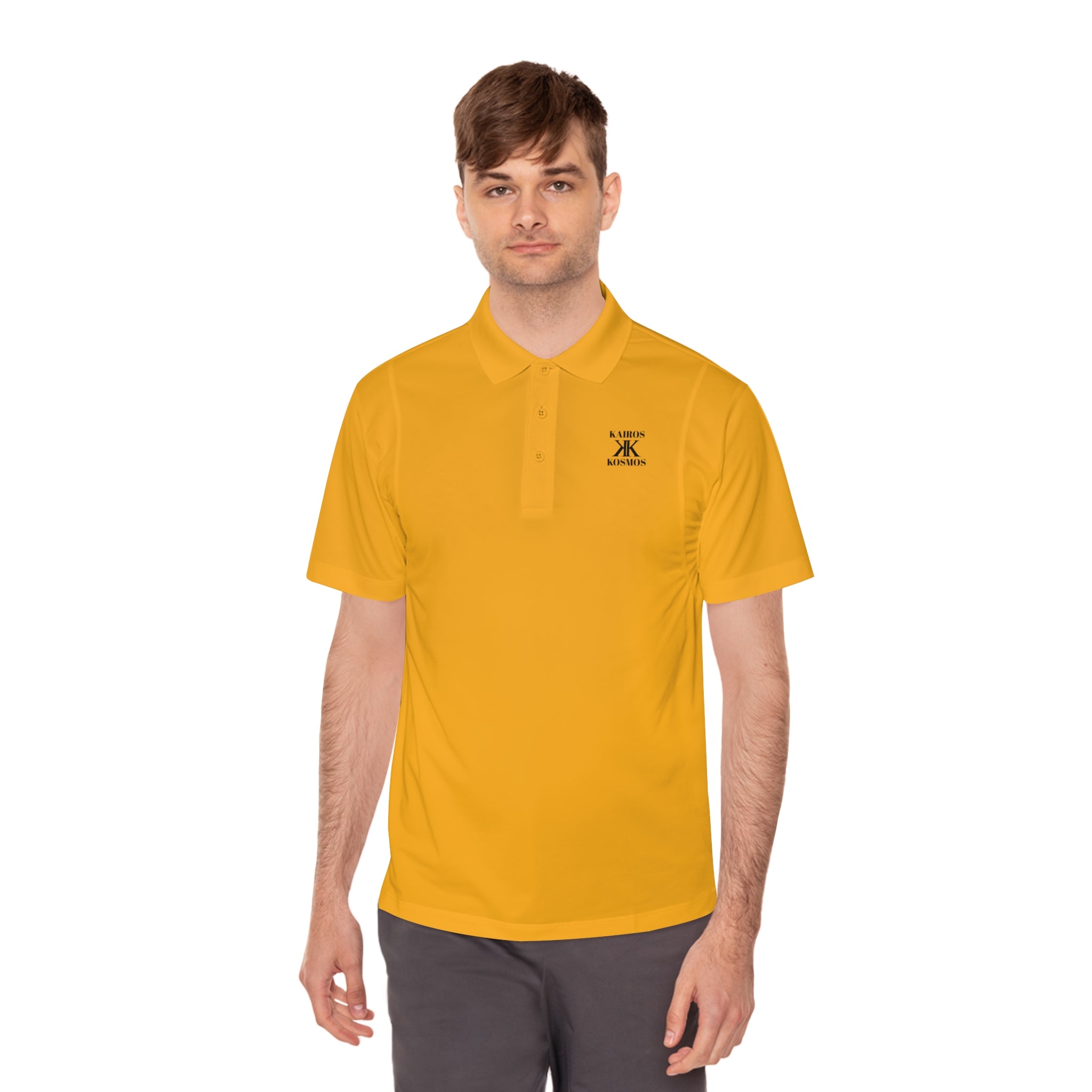 Classic Men’s Sport Polo — Minimalist Kairos Kosmos Logo Chest Shirt