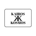Desk Mat — Minimalist 'KAIROS KOSMOS' Black & White Logo Desk Mat