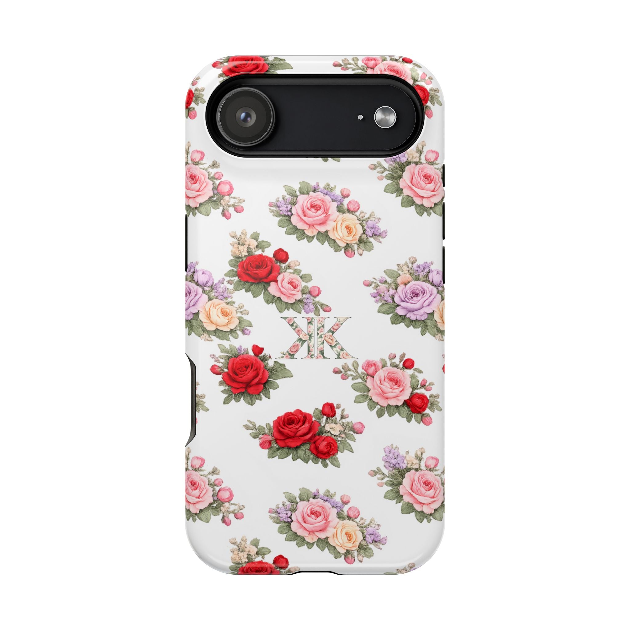 Anthos Collection Vintage Floral Rose Pattern Magnetic Impact-Resistant Phone Case