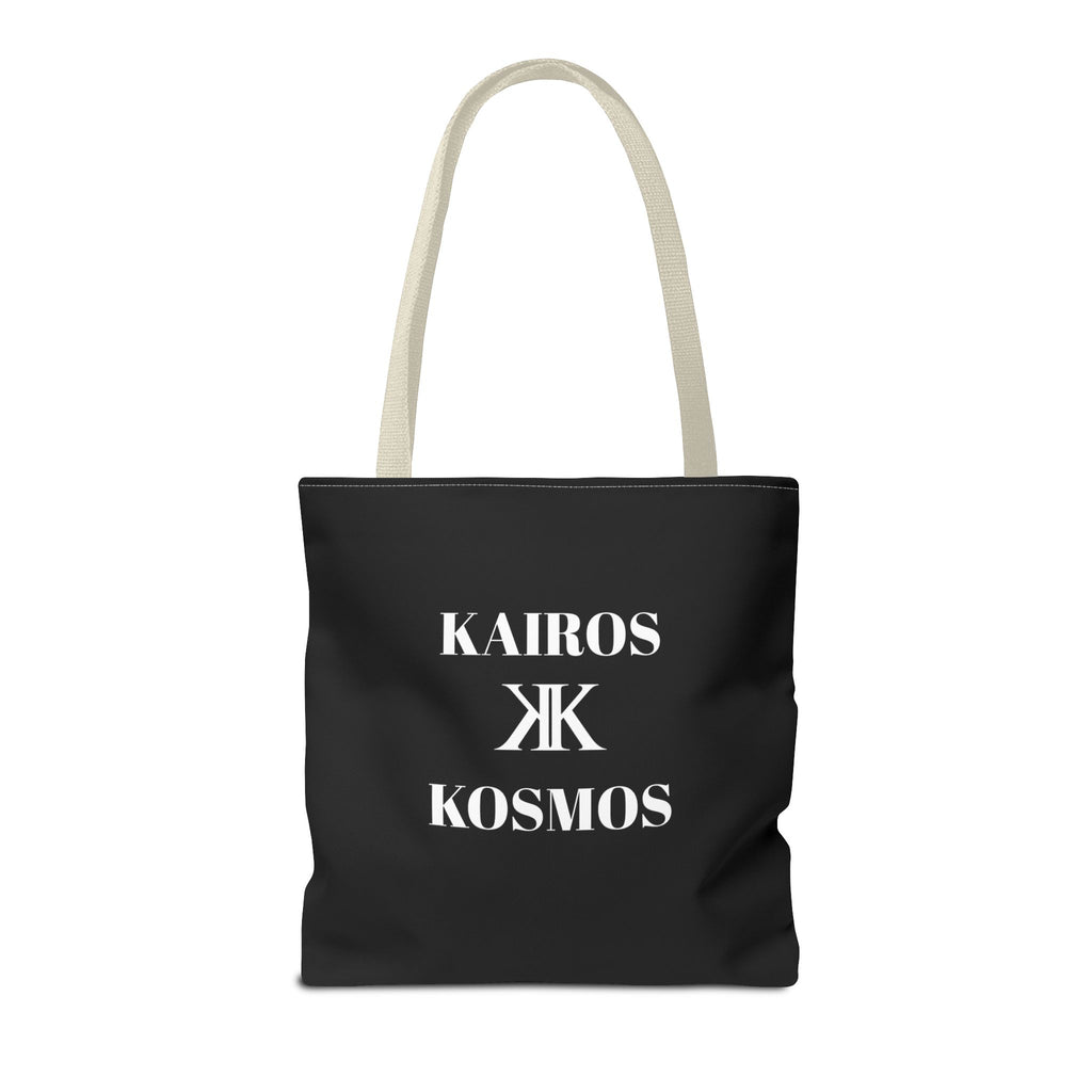 Kairos Kosmos BLACK Tote Bag – Minimalist Monogram Tote