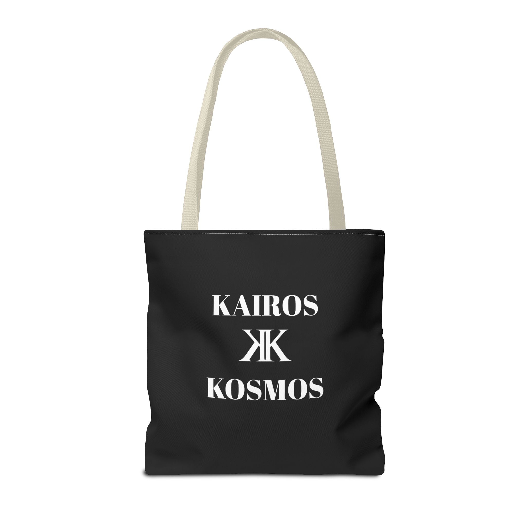Kairos Kosmos BLACK Tote Bag – Minimalist Monogram Tote
