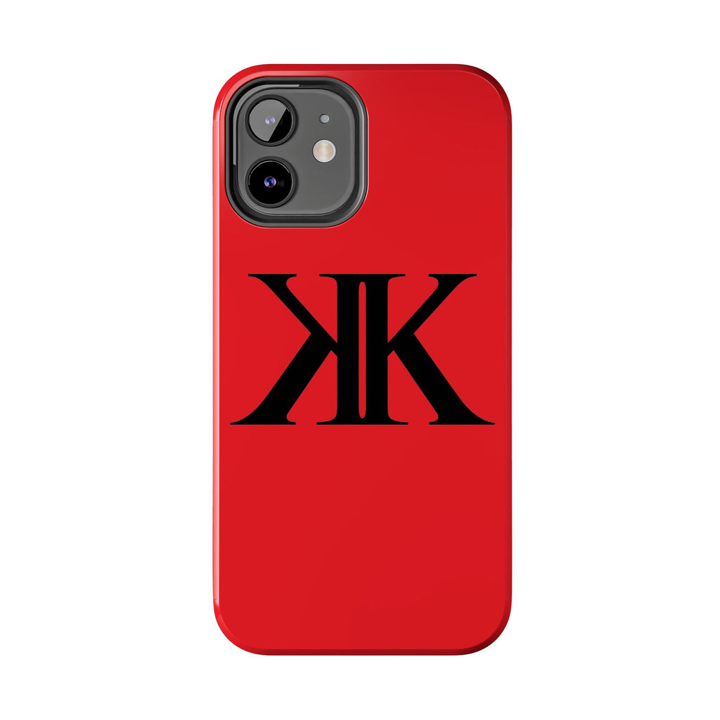 Monogram 'KK' RED Tough Phone Case — Minimal Black Initials Protective Cover