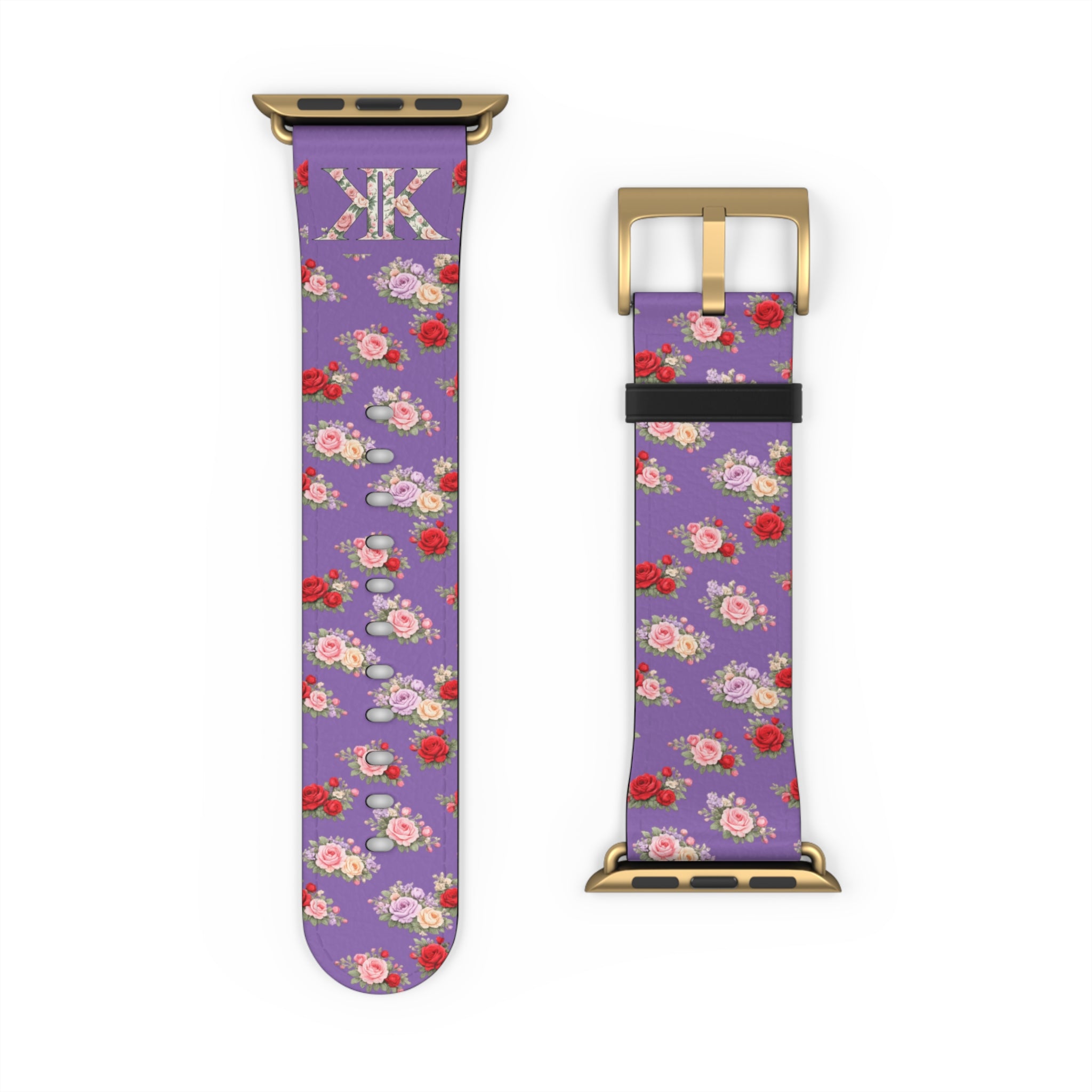 Anthos Collection Light Purple Floral Vintage Watch Band —  Apple Watch Strap
