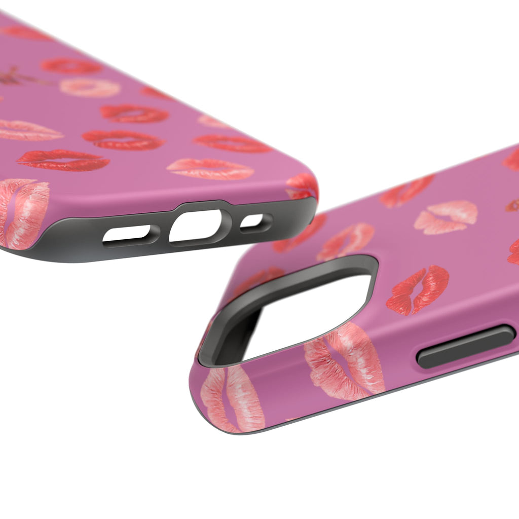 Psyche Collection Light Pink - Kiss Pattern Magnetic Impact Phone Case