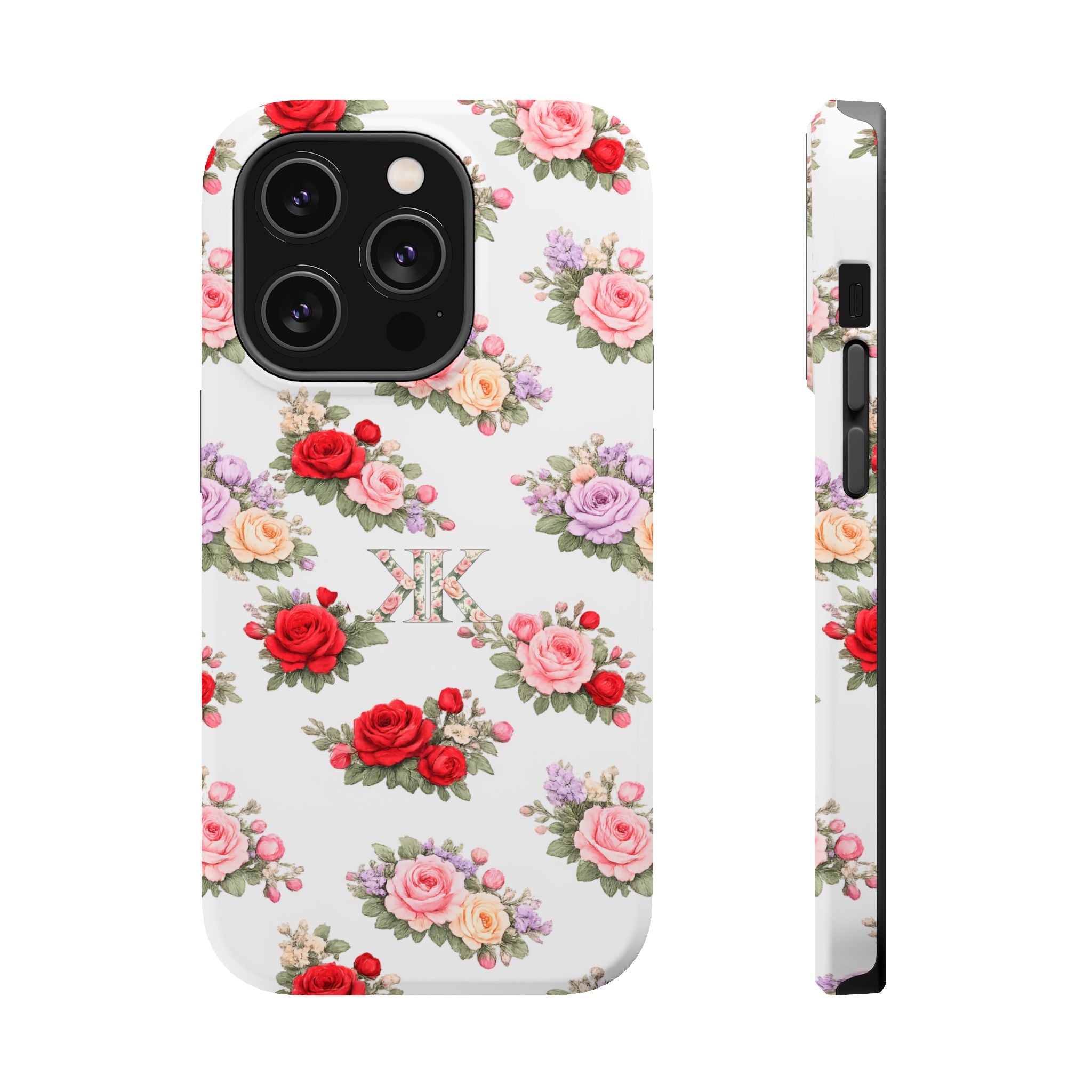 Anthos Collection Vintage Floral Rose Pattern Magnetic Impact-Resistant Phone Case