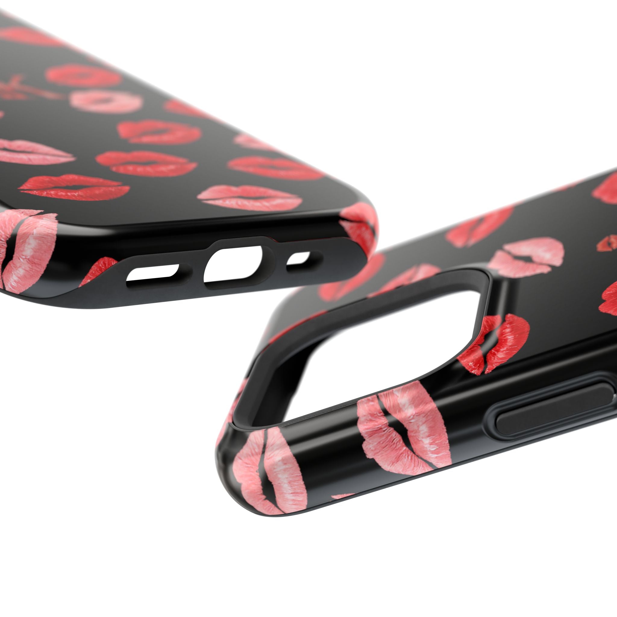 Psyche Collection BLACK - Kiss Pattern Magnetic Impact Phone Case