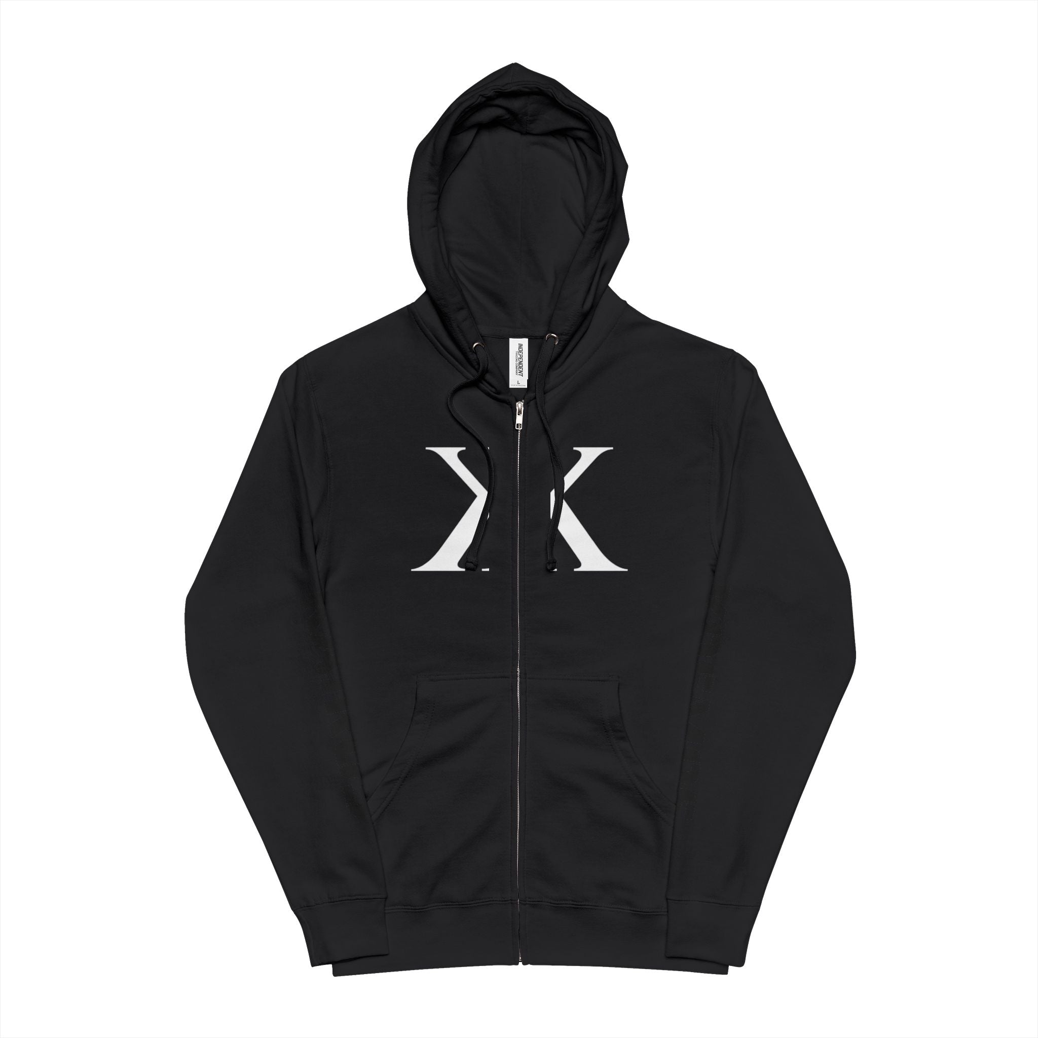 K K Monogram Zip-Up Hoodie — Minimalist Logo Fleece Jacket
