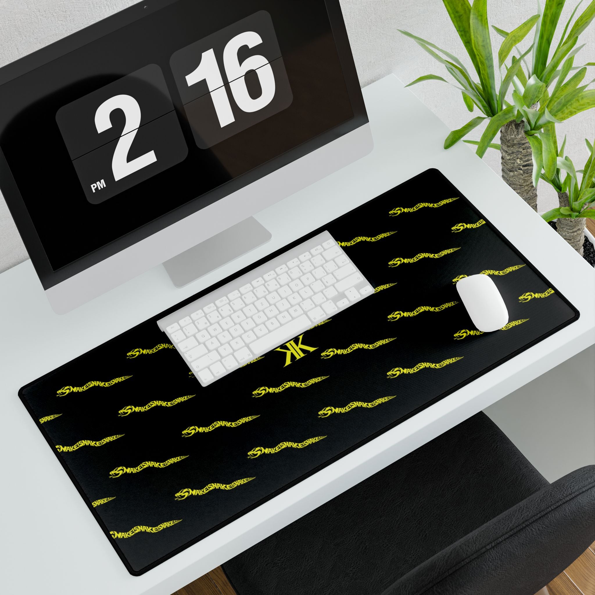 Aspis Collection Patterned Desk Mat — Sleek Gaming/Office Mousepad with 'KK' Monogram