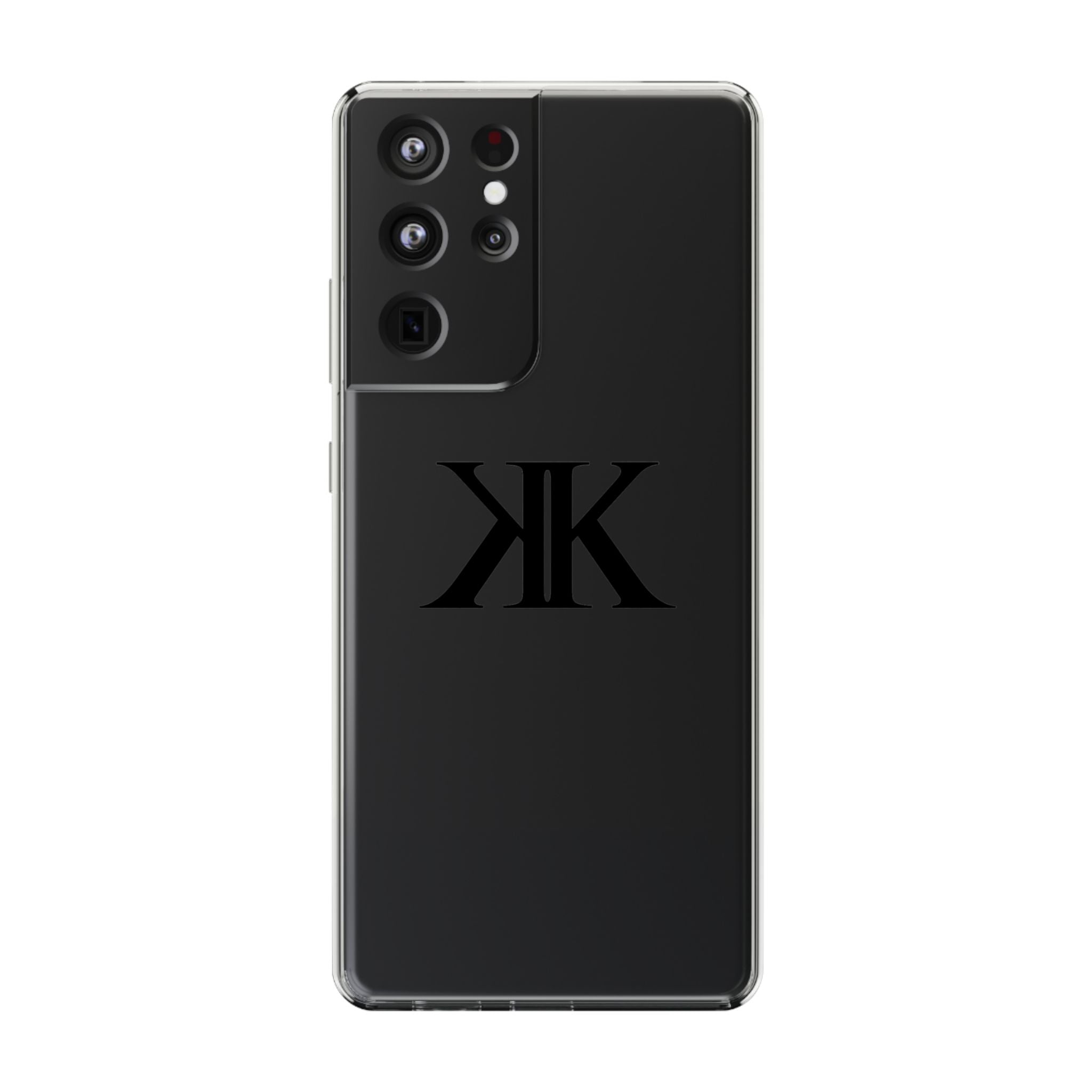 Kairos Kosmos Clear Phone Case — Minimal Black KK Monogram