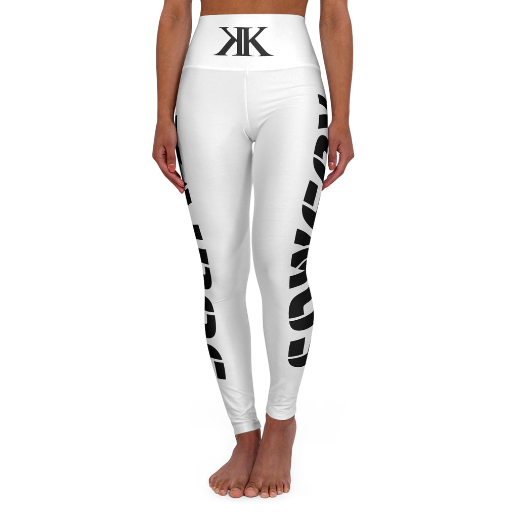 High-Waisted Yoga Leggings — Bold Side-Text Activewear