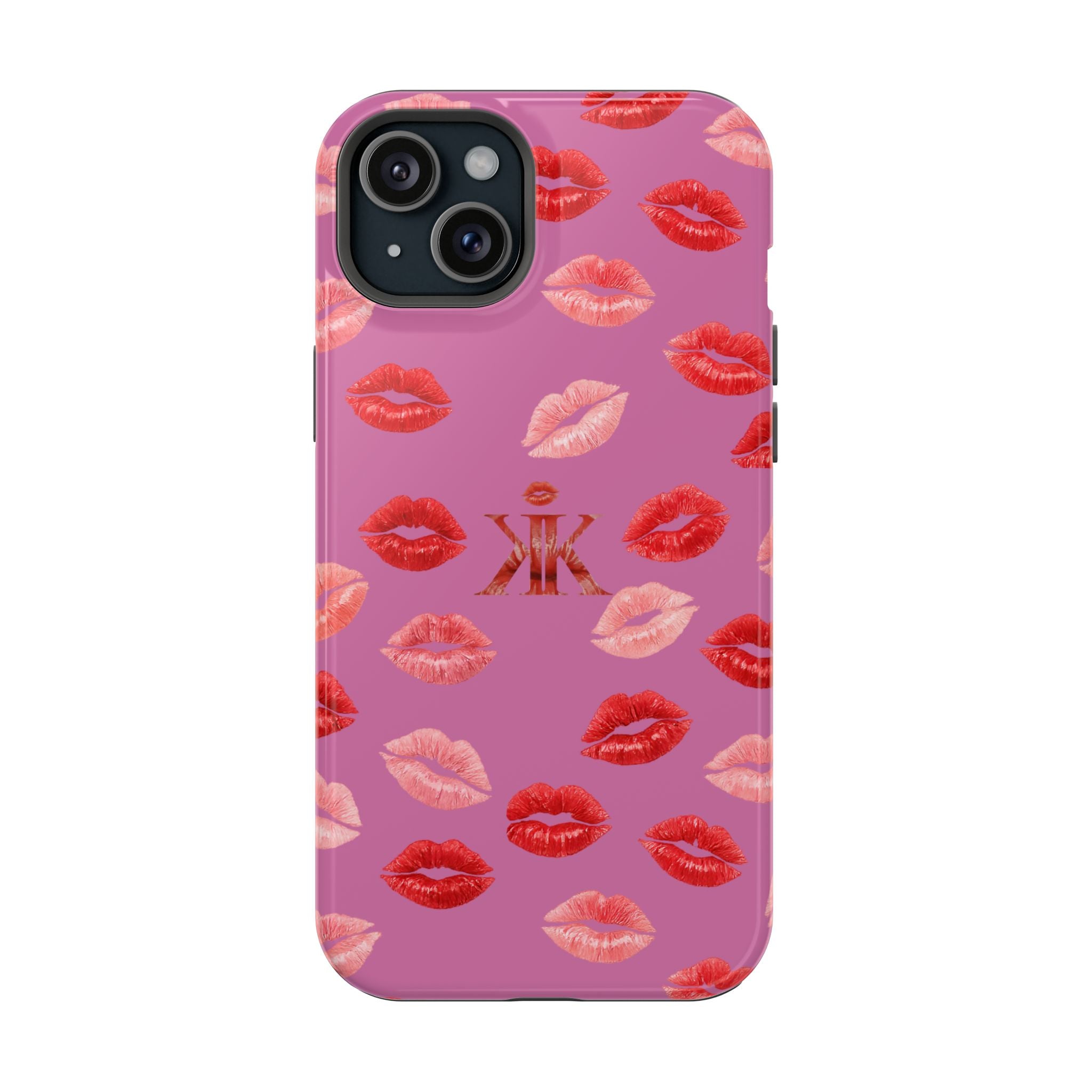 Psyche Collection Light Pink - Kiss Pattern Magnetic Impact Phone Case