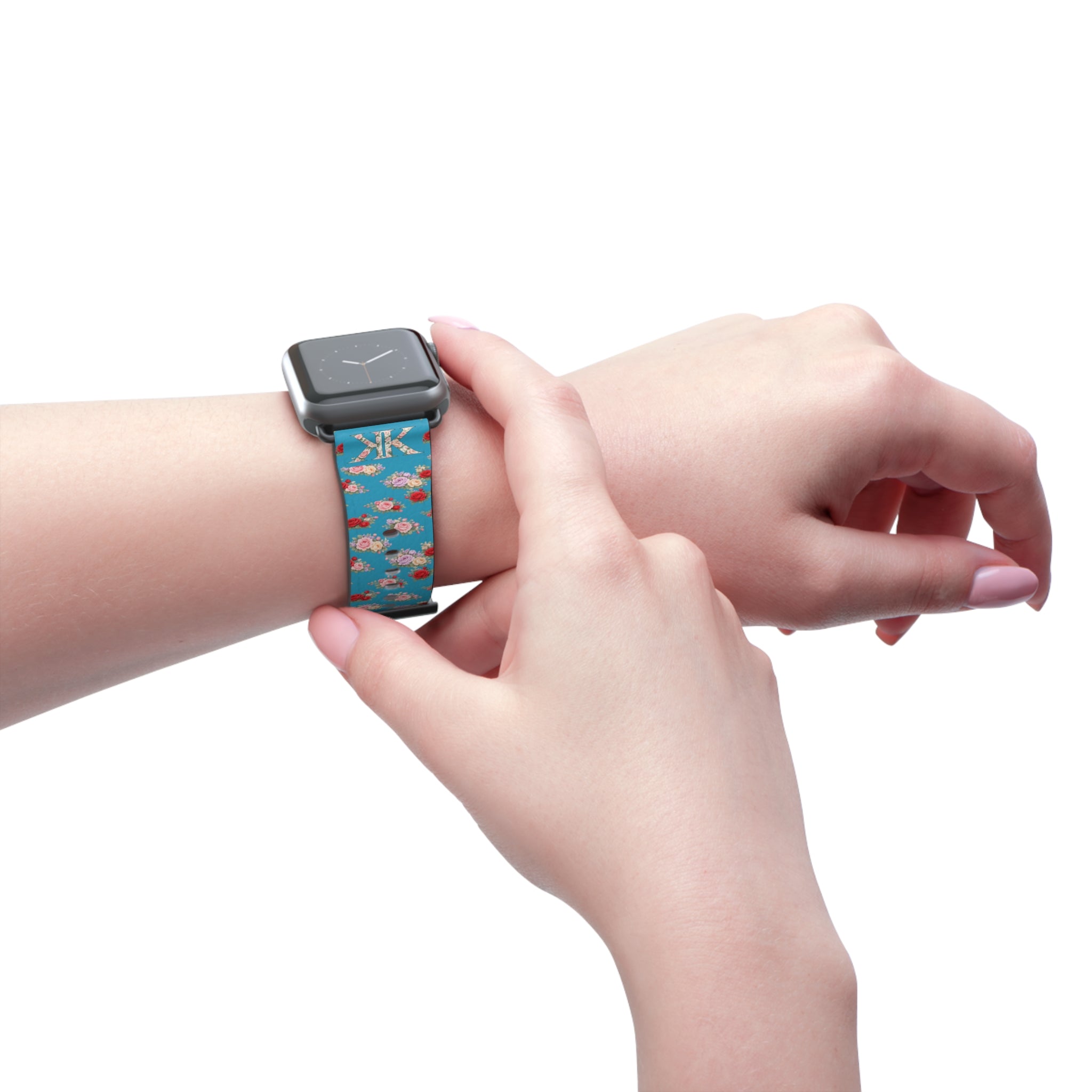 Anthos Collection Turquoise Floral Vintage Watch Band — Apple Watch Strap