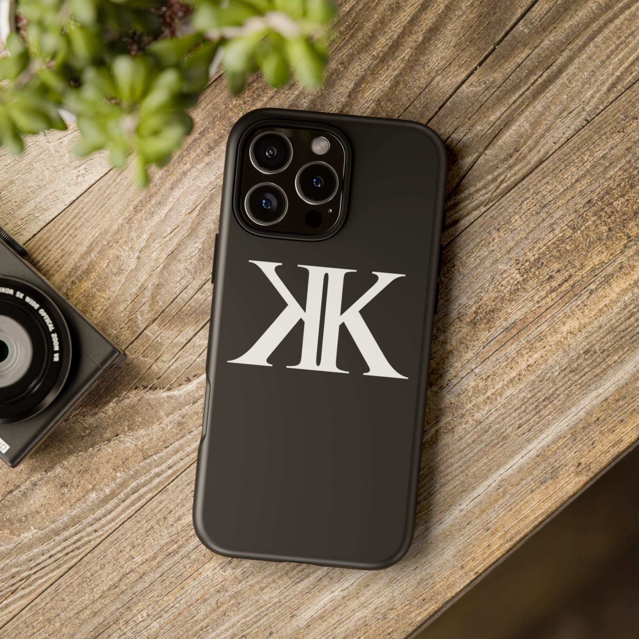 Monogram KK Phone Case BLACK — Tough Protective iPhone Cover