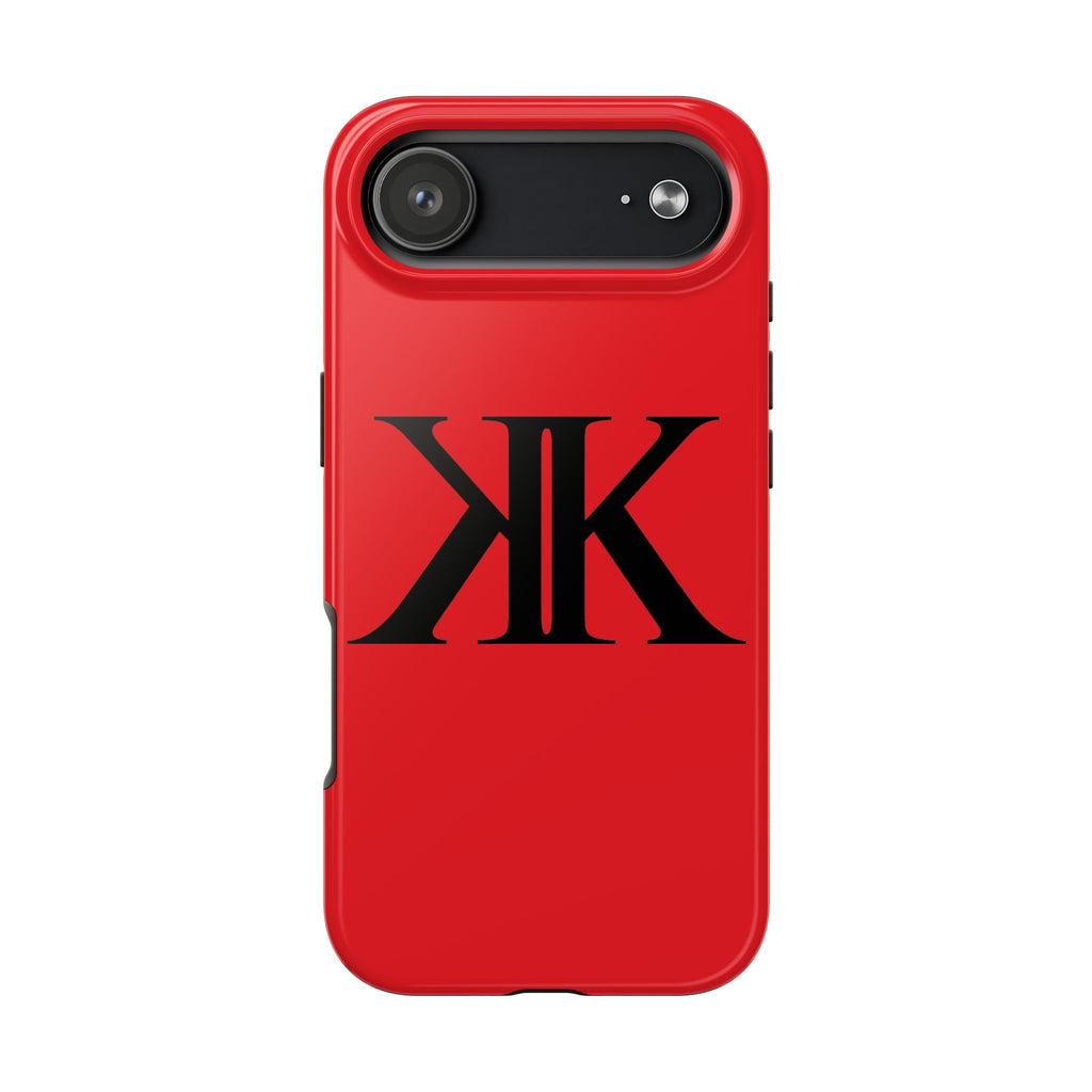 Monogram 'KK' RED Tough Phone Case — Minimal Black Initials Protective Cover