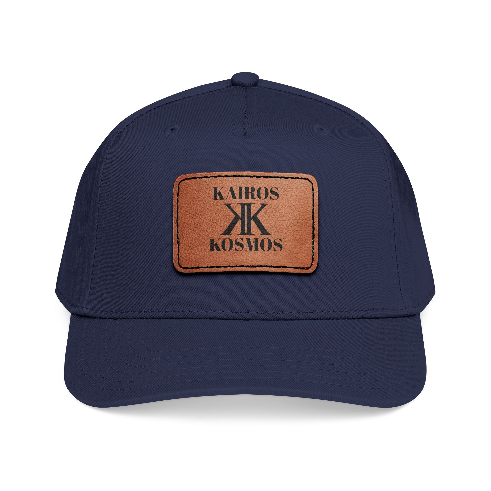 Leather Patch Baseball Cap — Kiros Kosmos Logo
