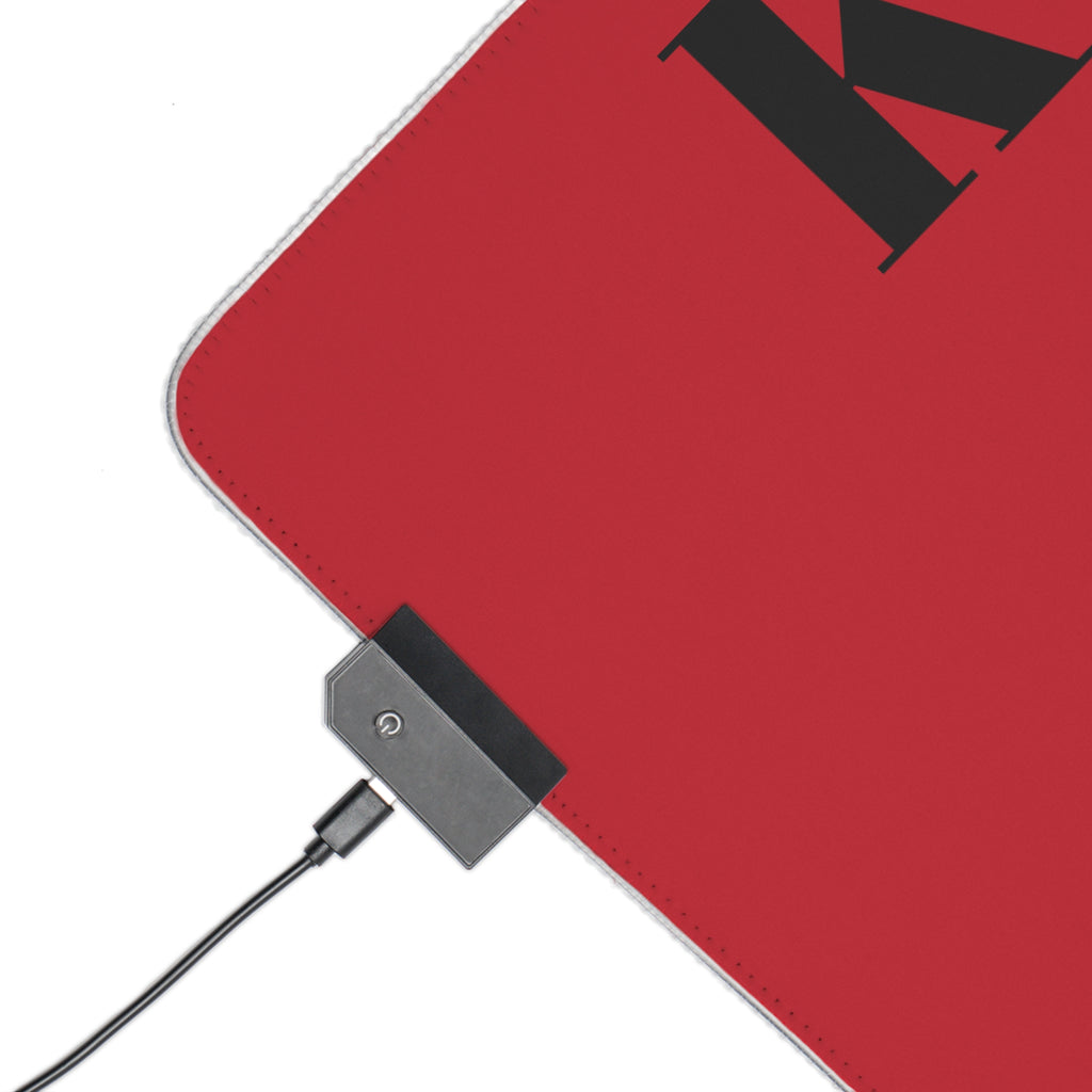 LED Gaming Mouse Pad RED — Kairos Kosmos Logo RGB Desk Mat