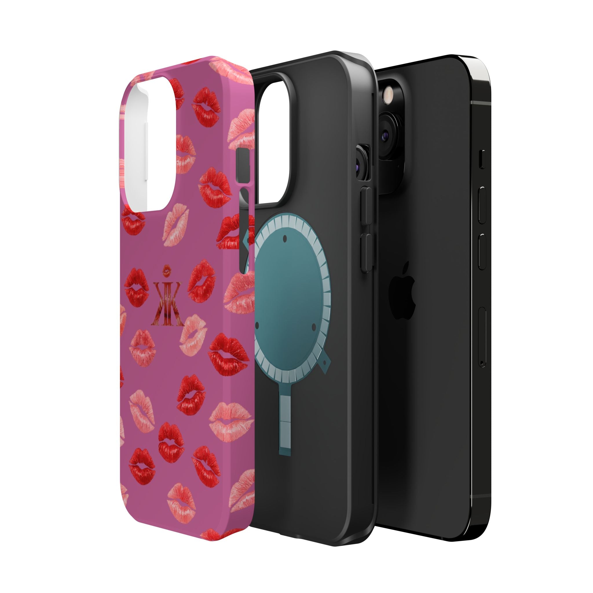 Psyche Collection Light Pink - Kiss Pattern Magnetic Impact Phone Case
