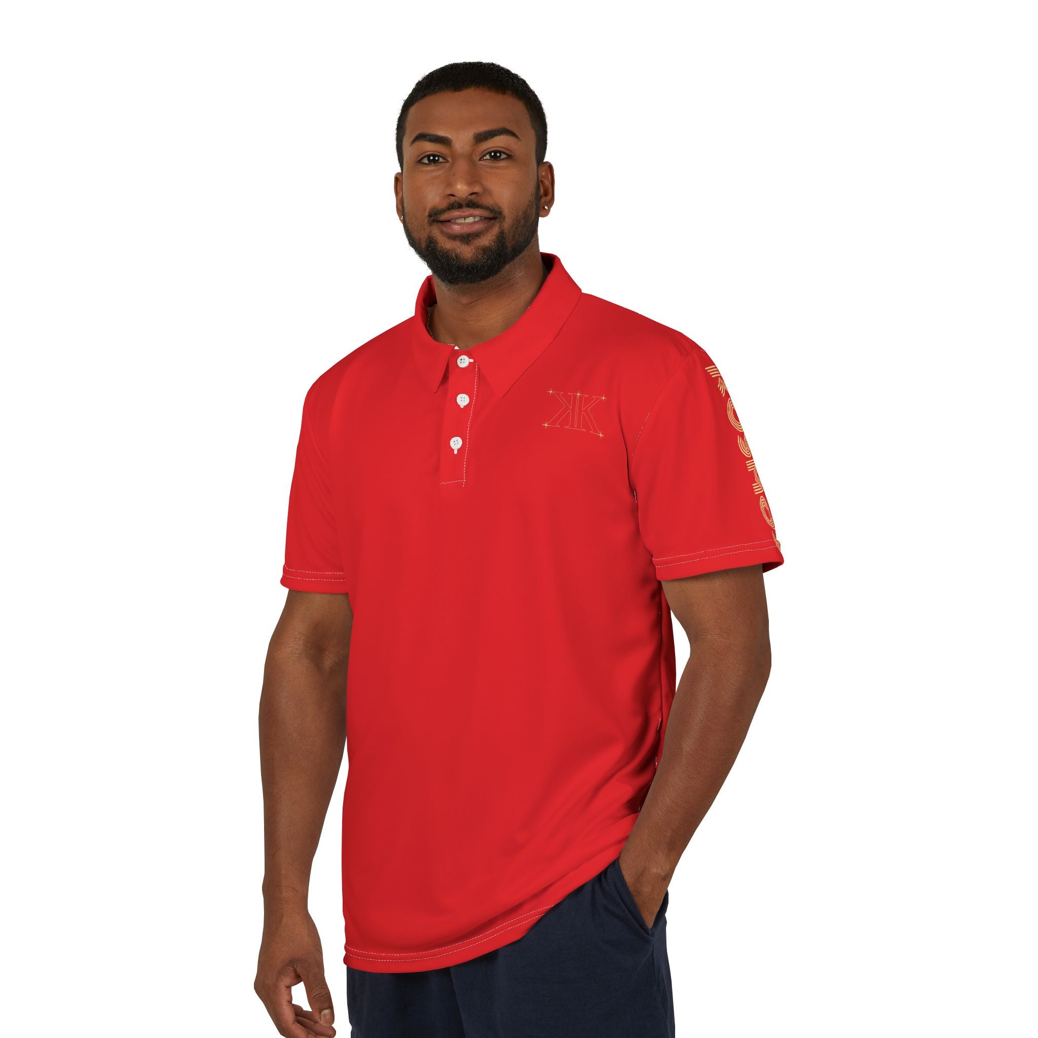 Aether Collection RED Aries Polo Shirt —  Casual Work & Golf Polo