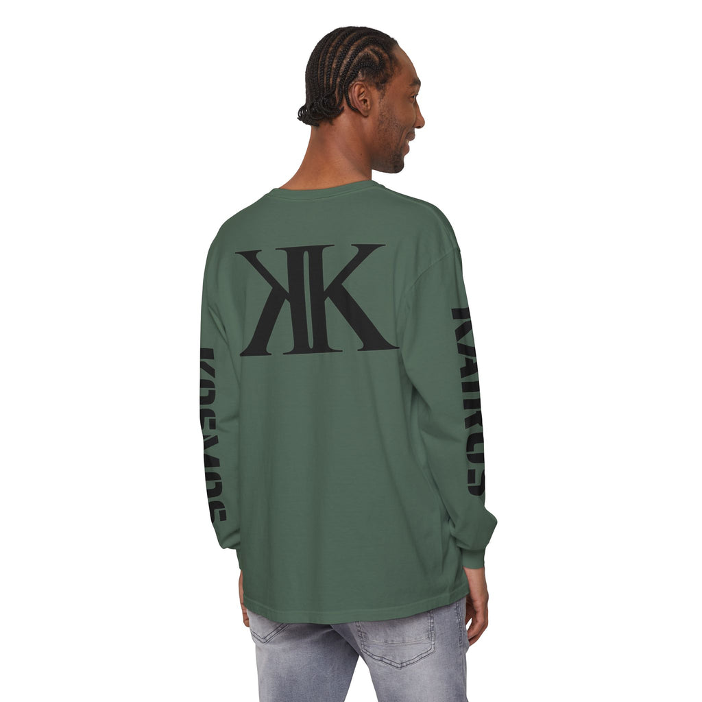 KOSMOS Monogram Uni-Sex Long Sleeve Tee — Bold Black Logo Sleeve Shirt