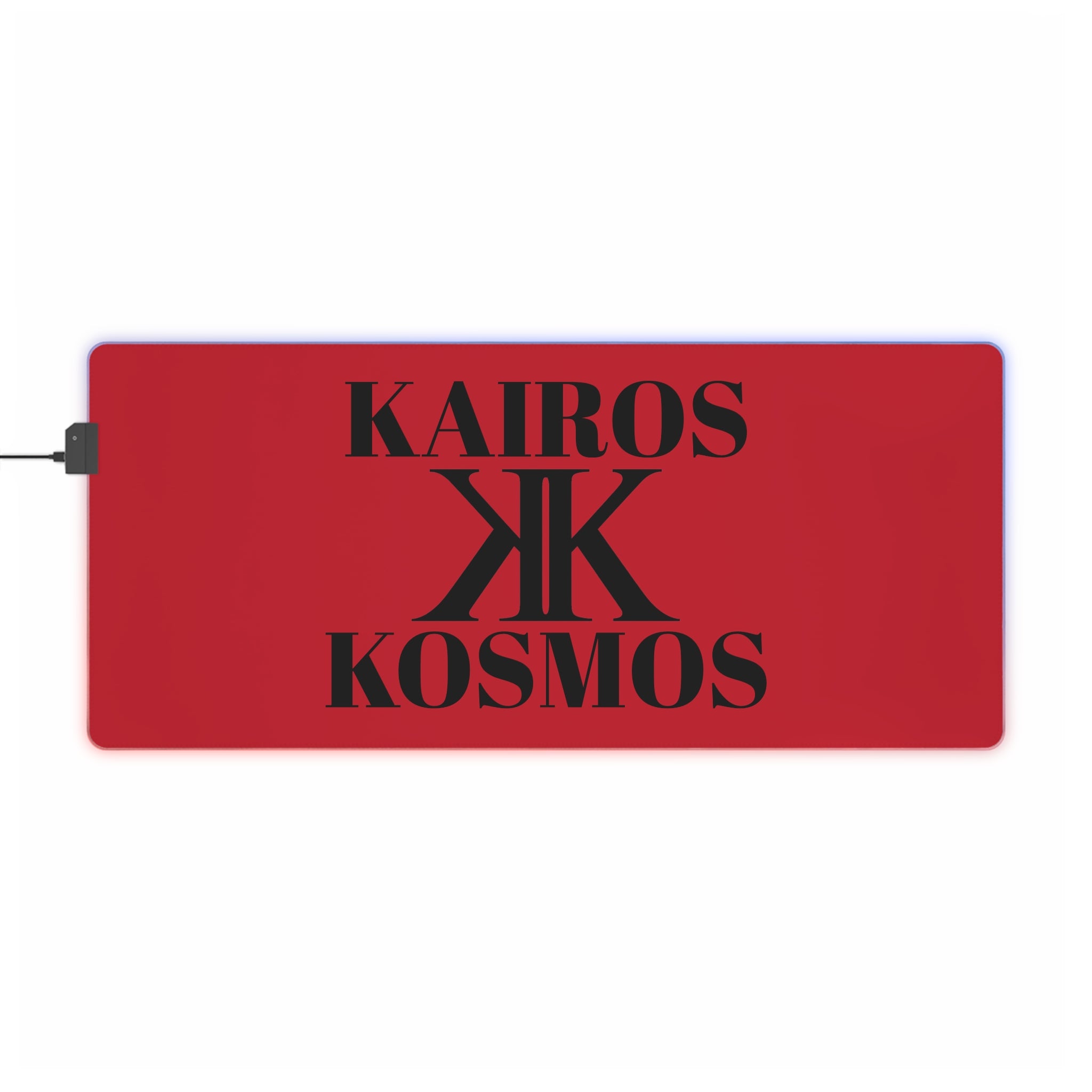 LED Gaming Mouse Pad RED — Kairos Kosmos Logo RGB Desk Mat