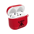 Kairos Kosmos AirPod Case RED — Minimalist Black Typography ‘Kairos Kosmos’ & “Give No Fu*ks!” Protective Cover