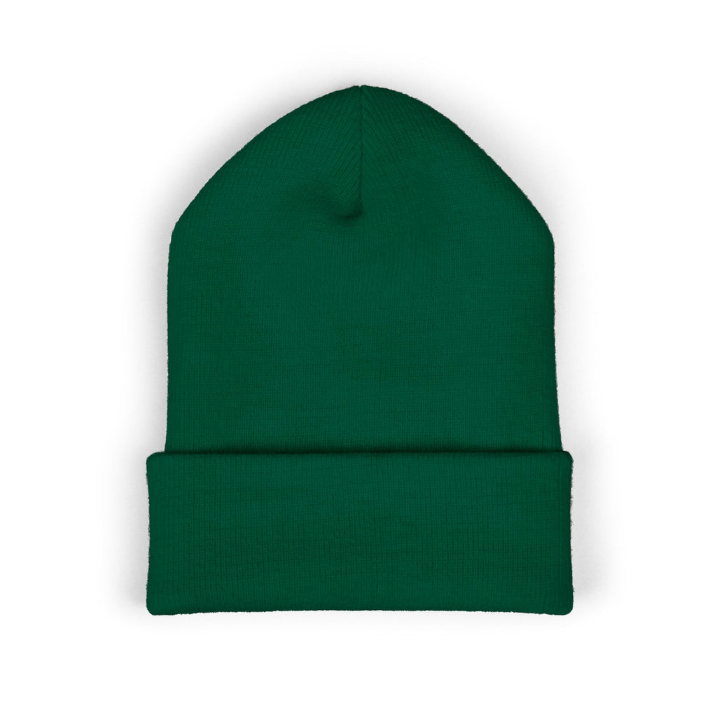 Kairos Kosmos Embroidered Cuffed Beanie — Minimal Logo Knit Hat
