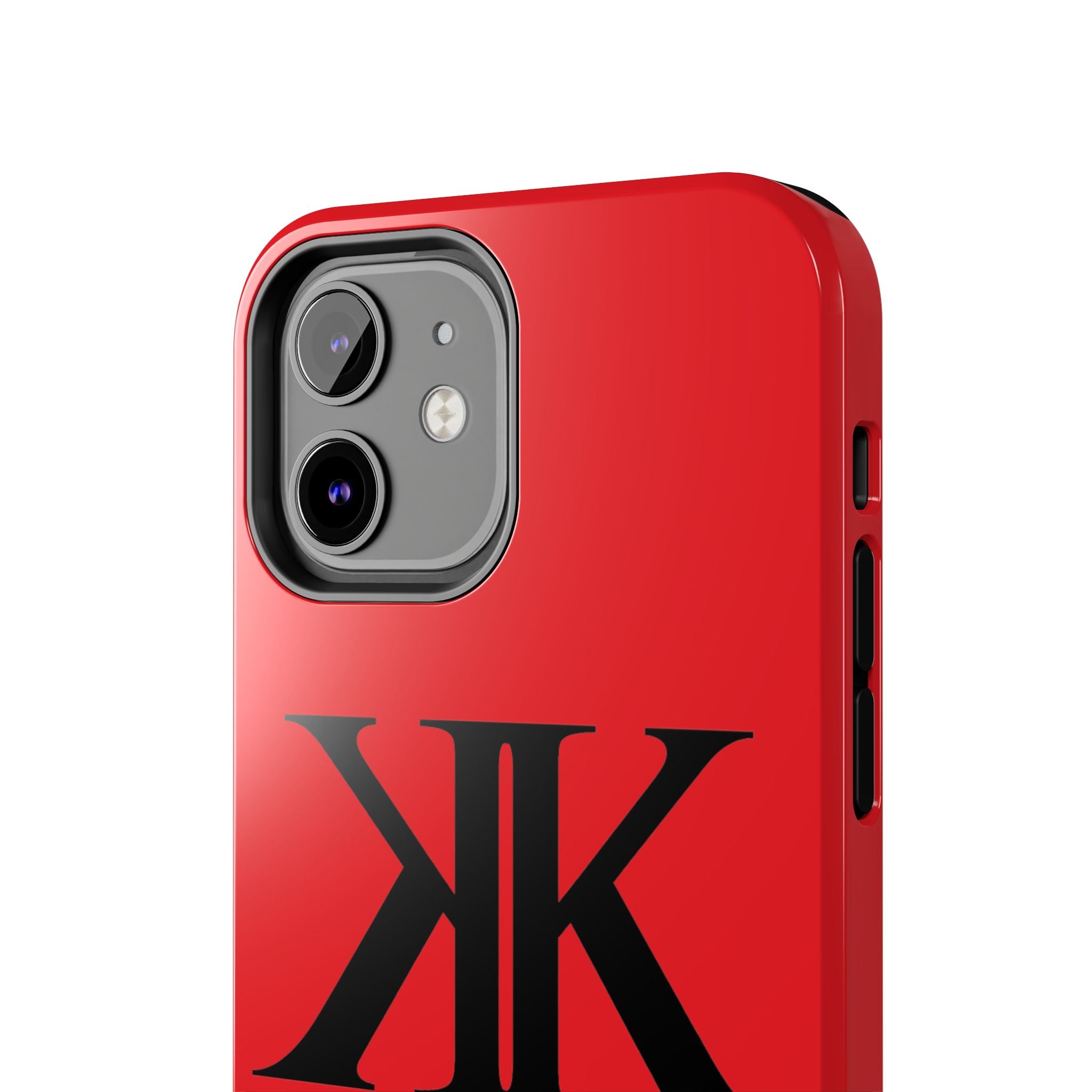 Monogram 'KK' RED Tough Phone Case — Minimal Black Initials Protective Cover