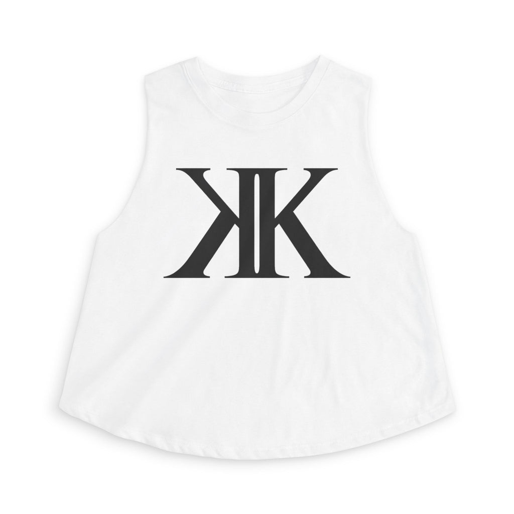 Women's Crop Top with Minimal Double K Logo – Stylish Monogram Tank