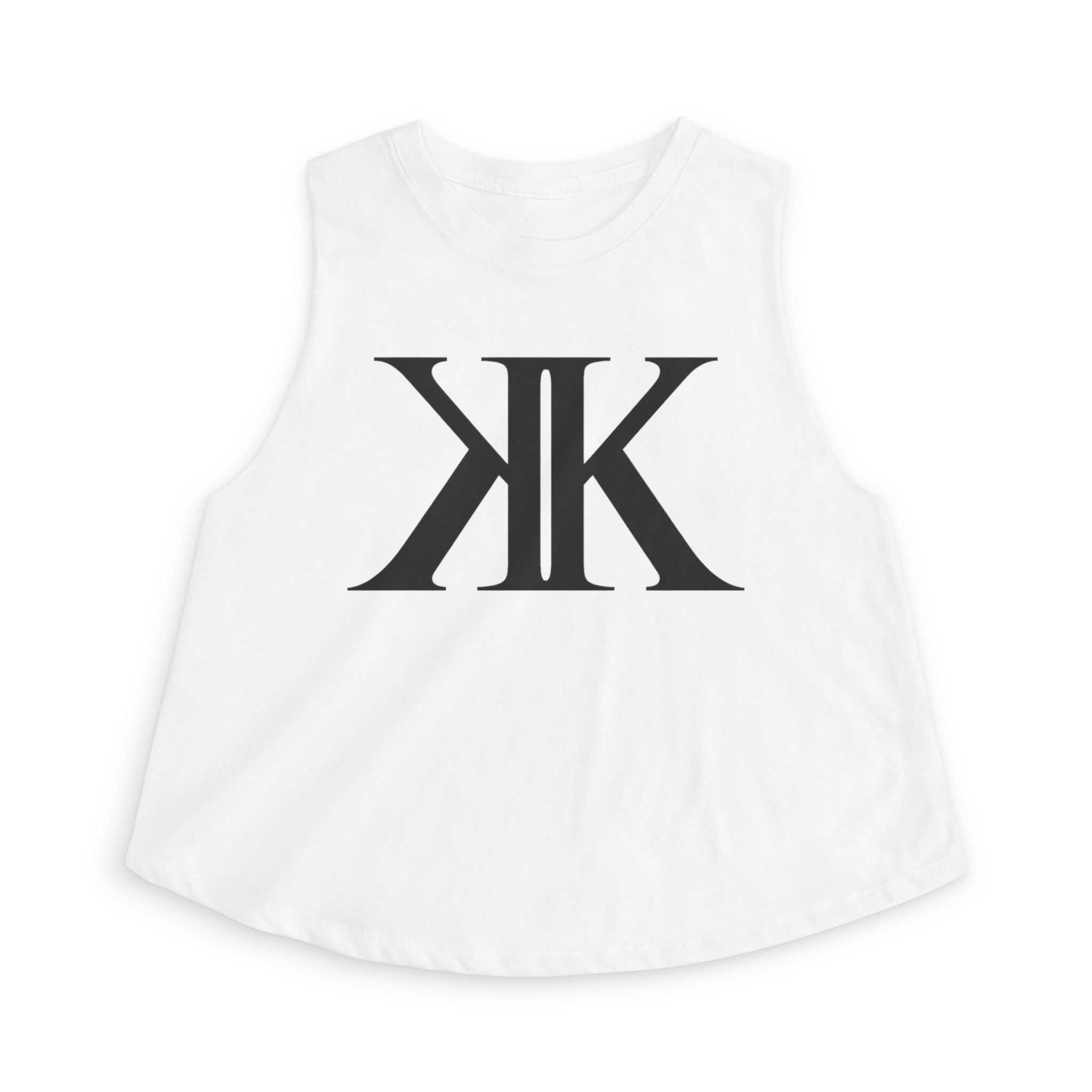 Women's Crop Top with Minimal Double K Logo – Stylish Monogram Tank