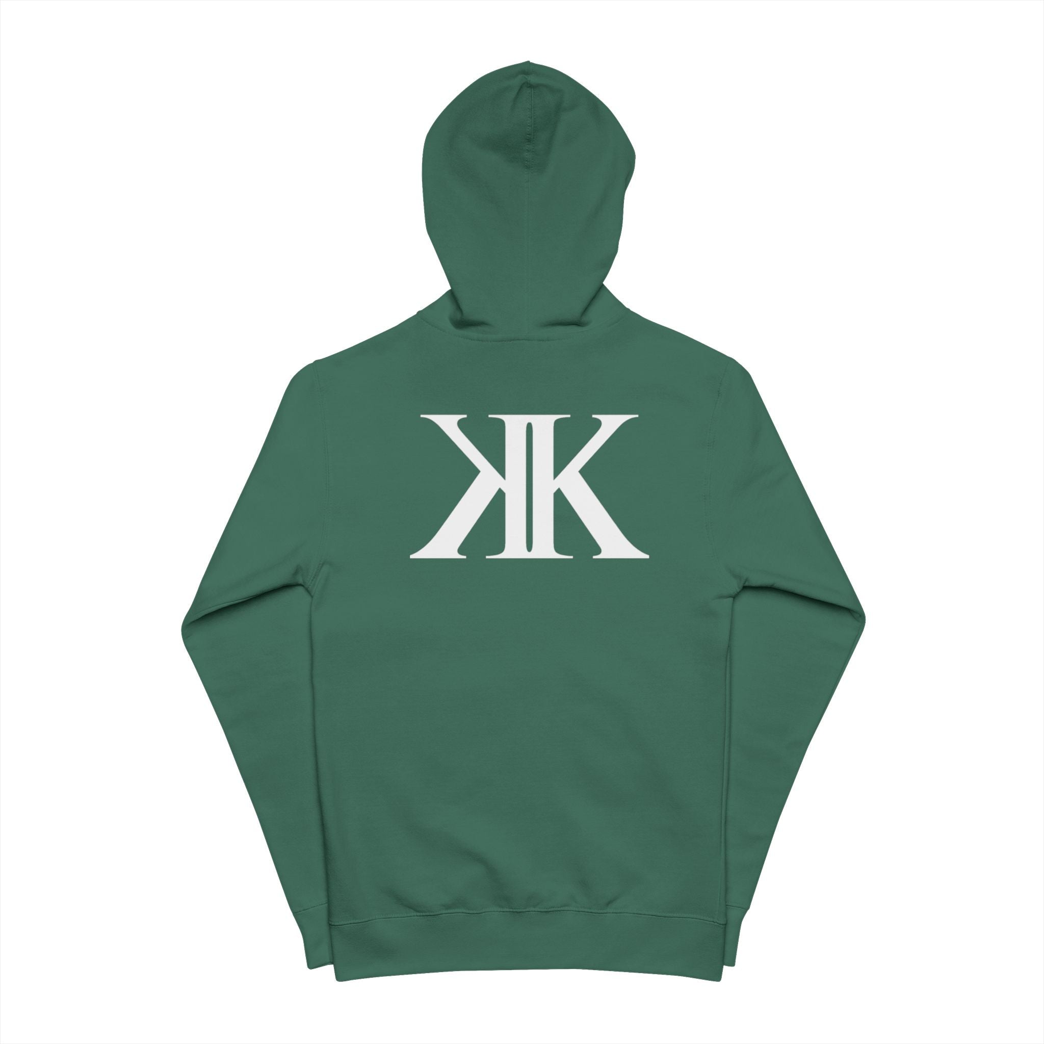 K K Monogram Zip-Up Hoodie — Minimalist Logo Fleece Jacket