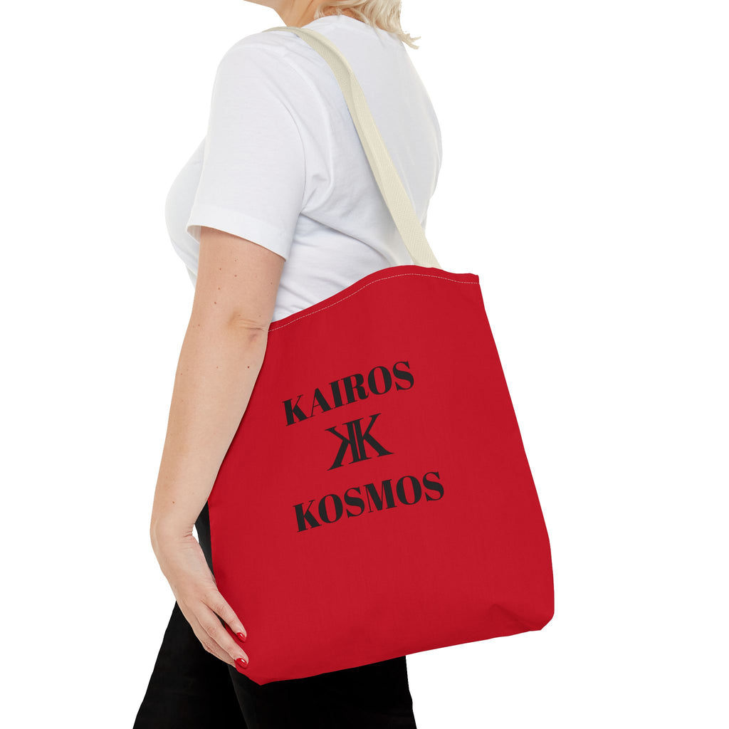 Kairos Kosmos RED Tote Bag – Minimalist Monogram Tote