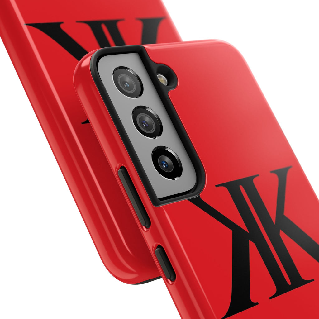 Monogram 'KK' RED Tough Phone Case — Minimal Black Initials Protective Cover