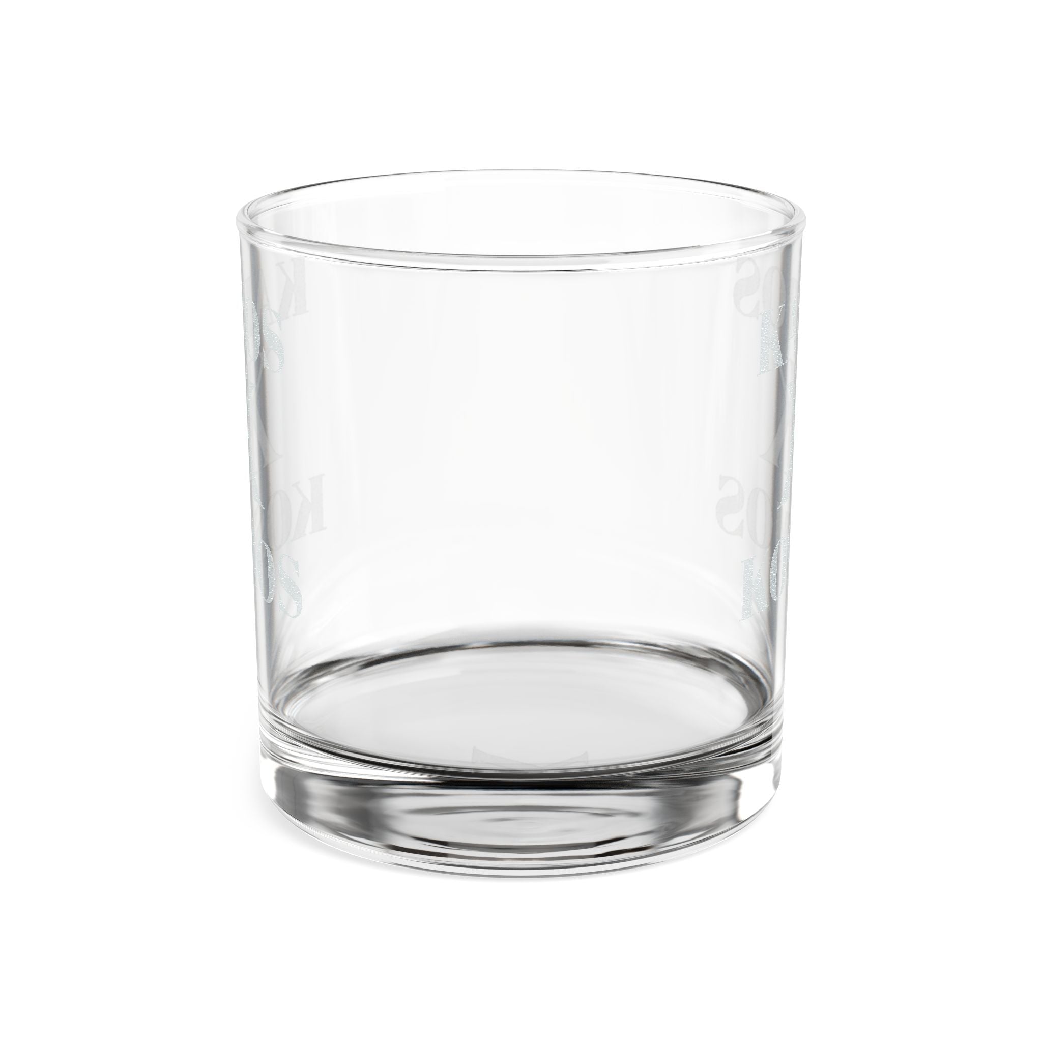 Kairos Kosmos Engraved 10.5oz Whiskey Glass — Minimal Monogram Vertical Design