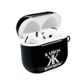 Kairos Kosmos AirPod Case BLACK — Minimalist Black Typography ‘Kairos Kosmos’ & “Give No Fu*ks!” Protective Cover
