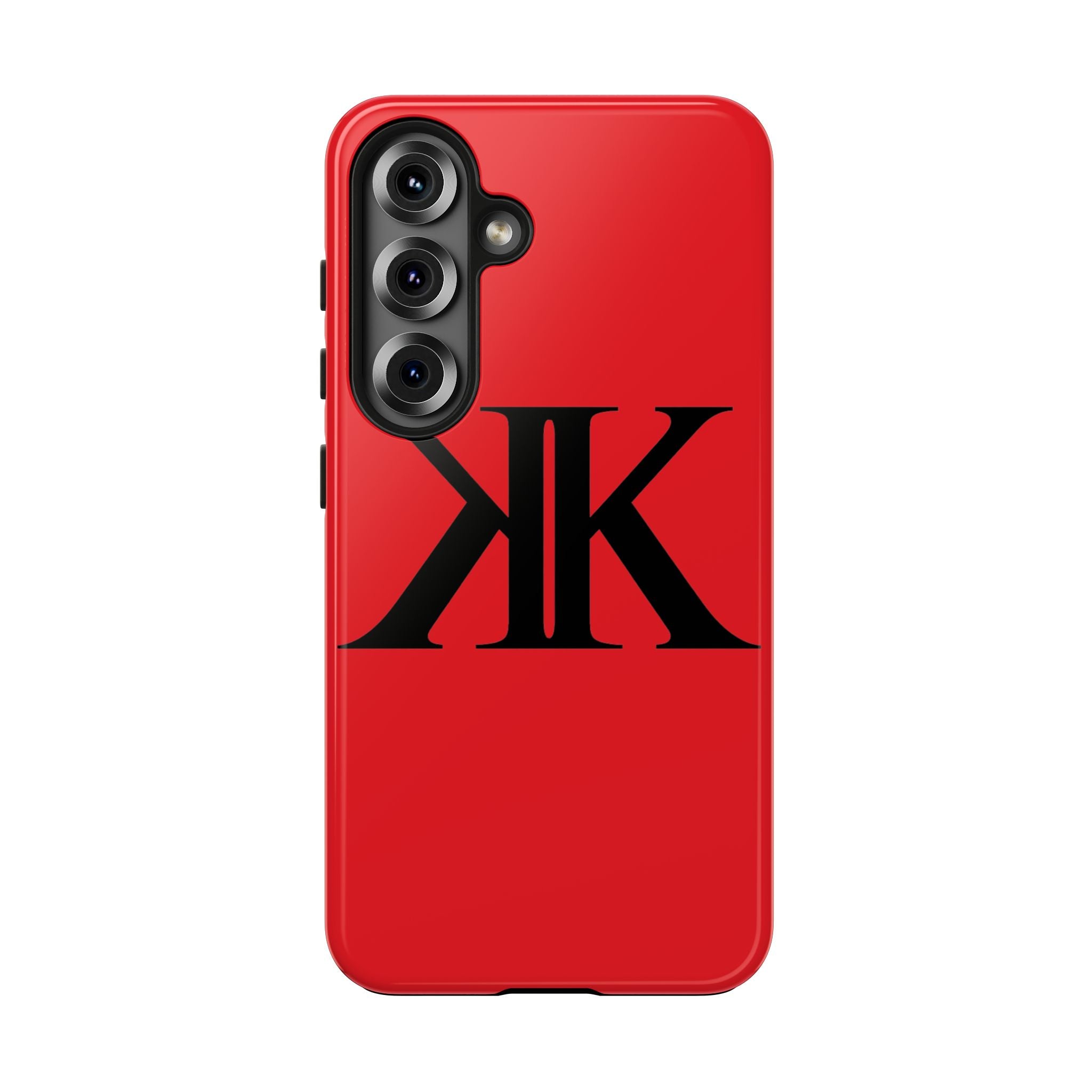 Monogram 'KK' RED Tough Phone Case — Minimal Black Initials Protective Cover