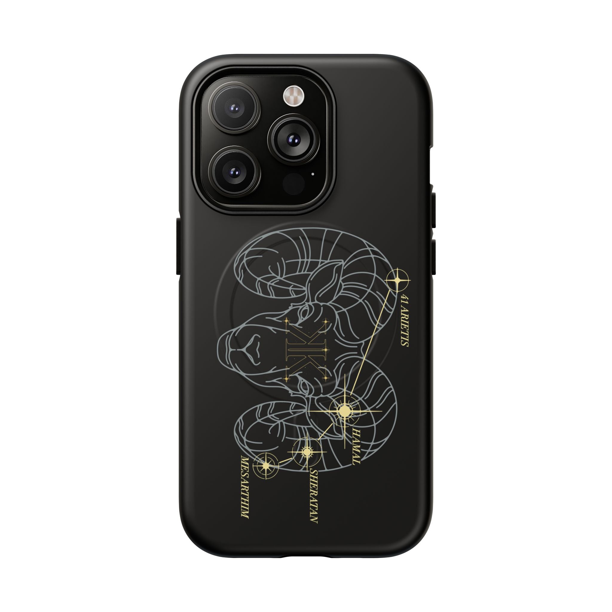 Aether Collection BLACK Aries Tough Magnetic Phone Case — Minimal Zodiac Design