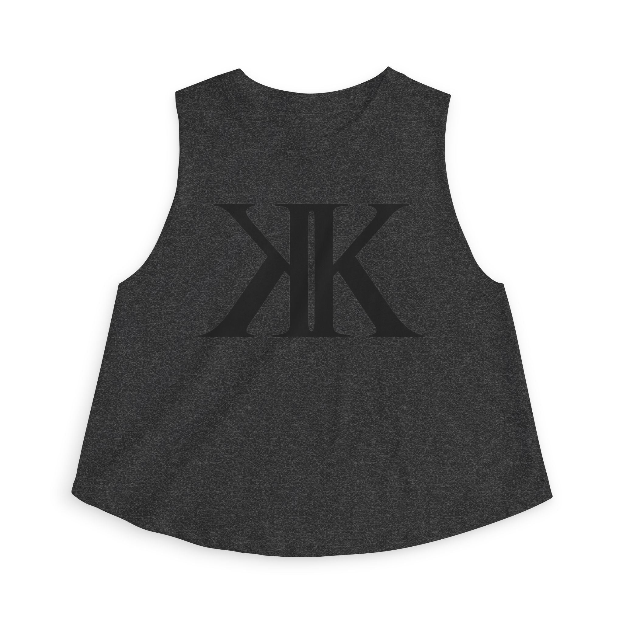 Women's Crop Top with Minimal Double K Logo – Stylish Monogram Tank