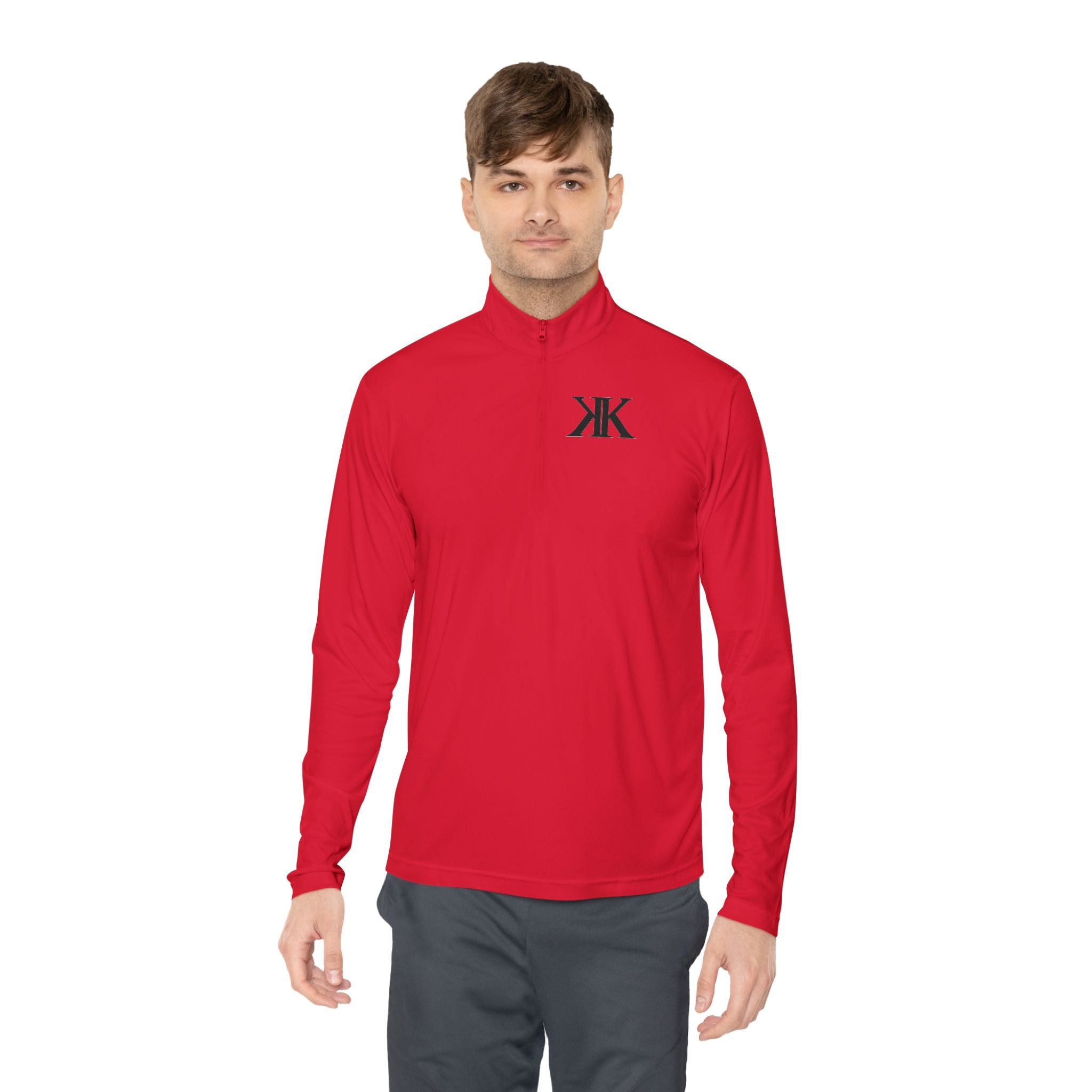 Quarter-Zip Pullover RED with Minimal KK Logo