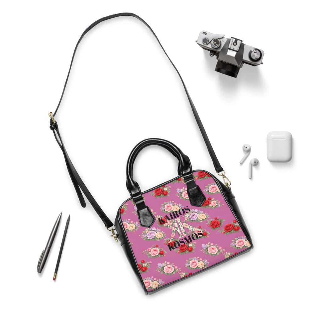 Anthos Collection Light Pink Vintage Floral 'Kairos Kosmos' Shoulder Handbag