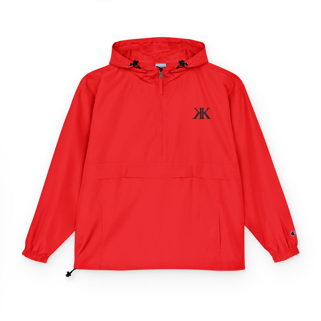 Champion® Packable Anorak Jacket RED — Lightweight Hooded Windbreaker for Travel & Outdoor