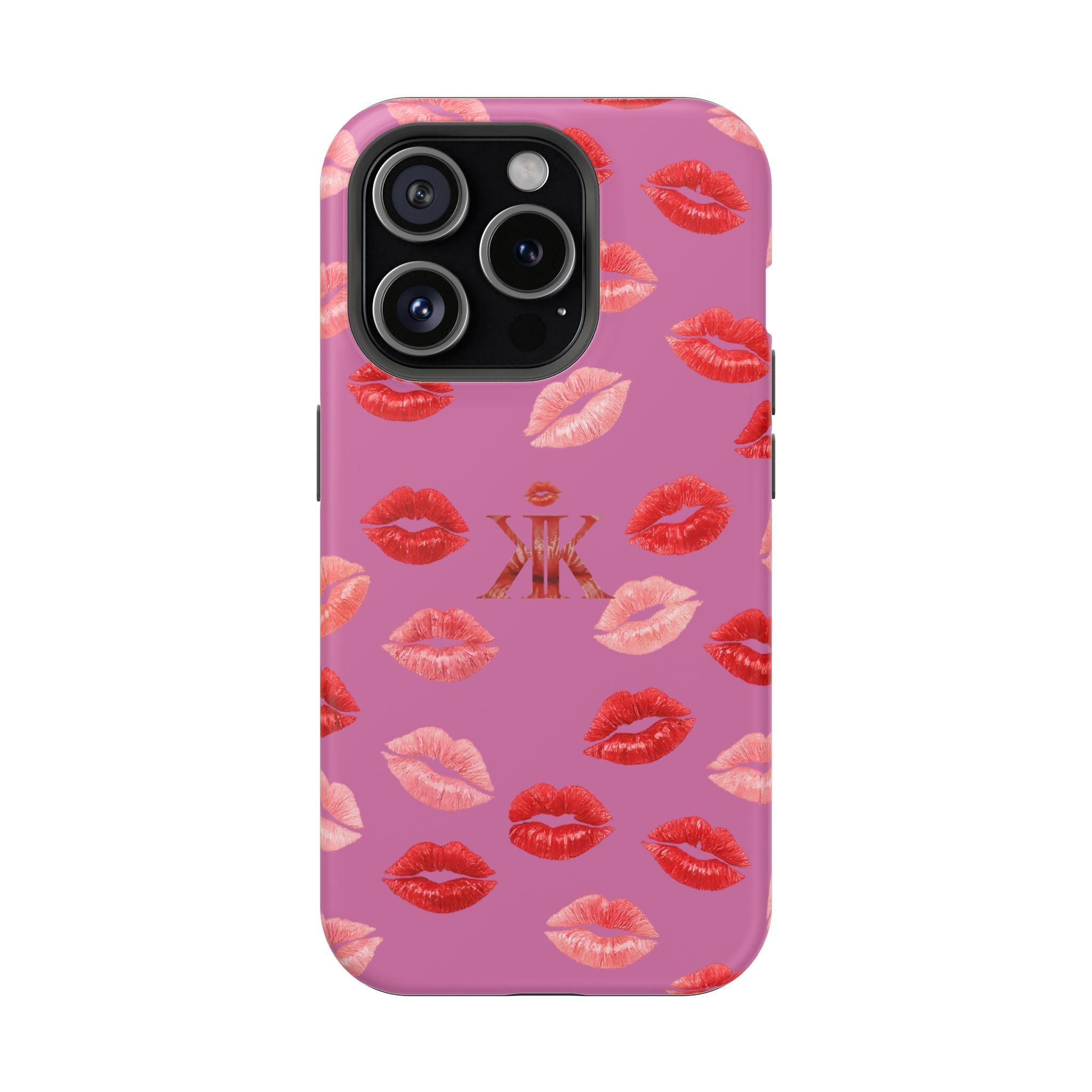Psyche Collection Light Pink - Kiss Pattern Magnetic Impact Phone Case
