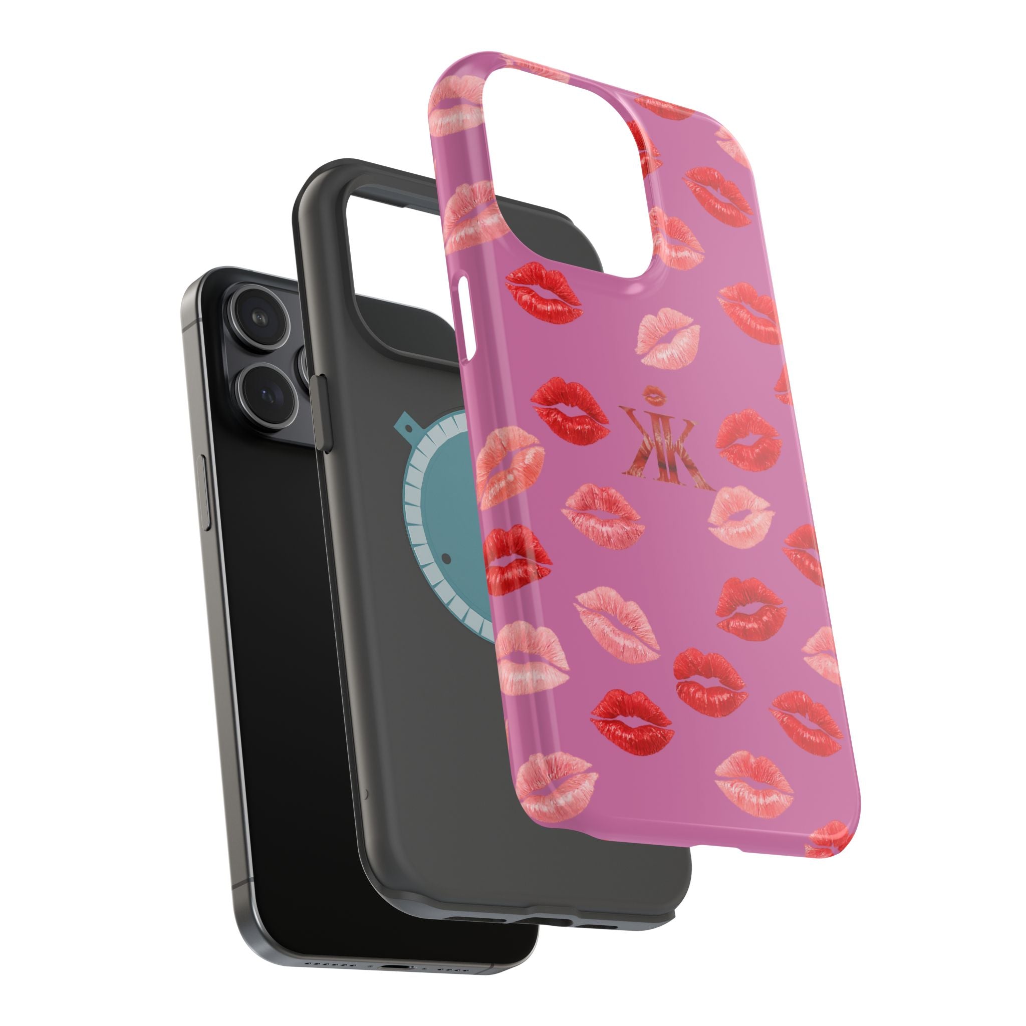 Psyche Collection Light Pink - Kiss Pattern Magnetic Impact Phone Case
