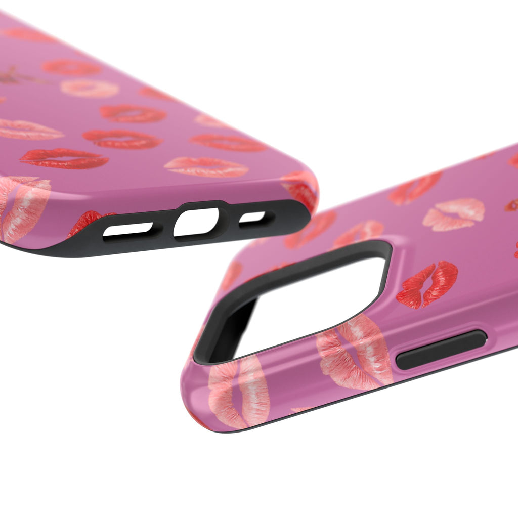 Psyche Collection Light Pink - Kiss Pattern Magnetic Impact Phone Case