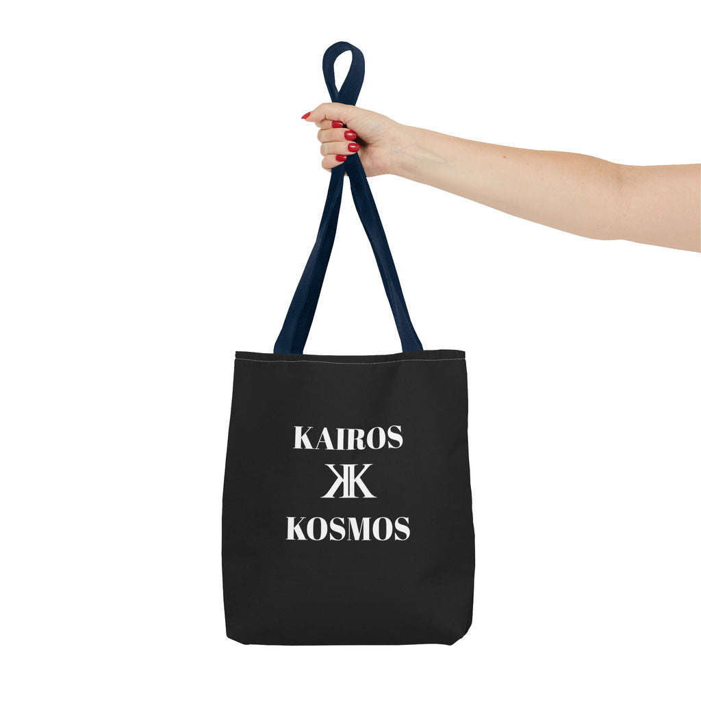 Kairos Kosmos BLACK Tote Bag – Minimalist Monogram Tote